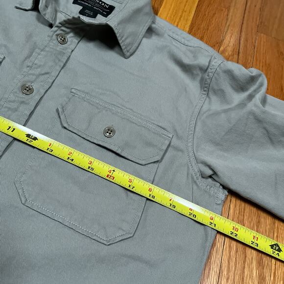 C.C. Filson 6.8Oz Chino Twill Long Sleeve Shirt Small Fog Grey Pockets 20153630 - Picture 7 of 8
